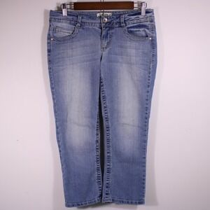 Lei Jeans Womens Sz 7 Blue Faded‎ Ashley Casual Crop Capris Stretch Fits30x21.75